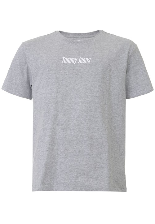 Camiseta Tommy Hilfiger Lettering Cinza