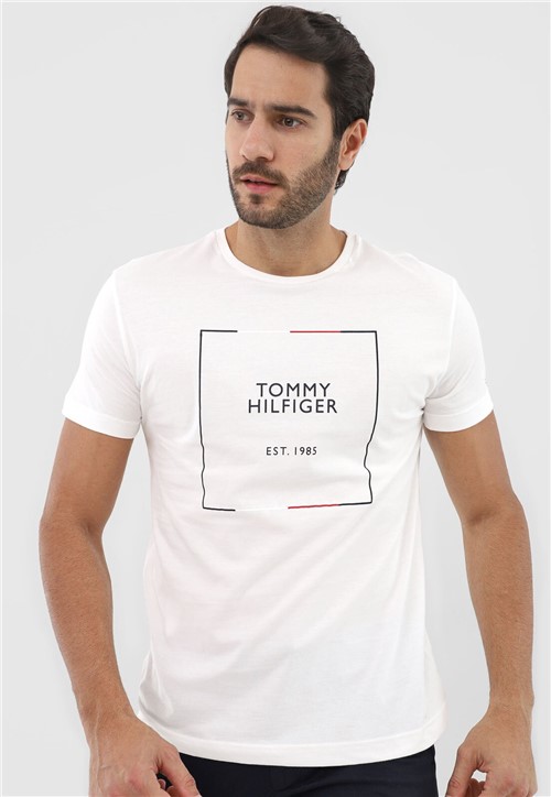 Camiseta Tommy Hilfiger Lettering Off-White