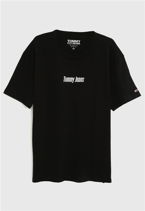 Camiseta Tommy Hilfiger Lettering Preta