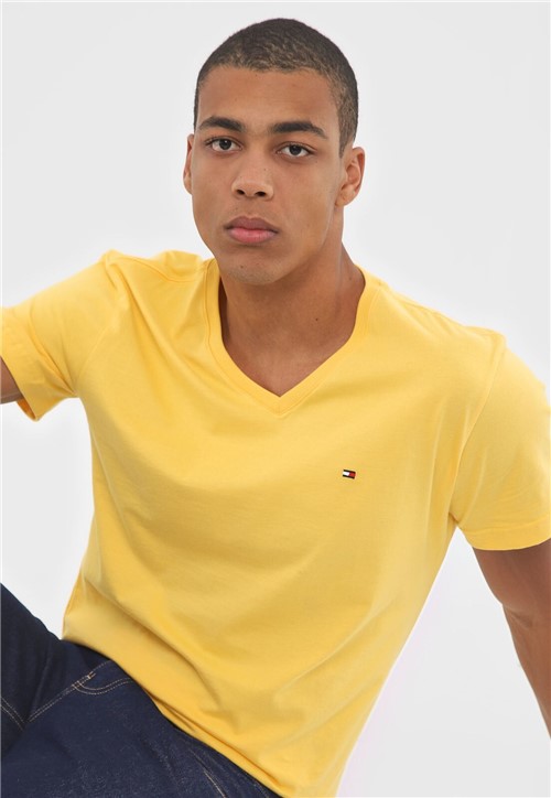 Camiseta Tommy Hilfiger Logo Amarela