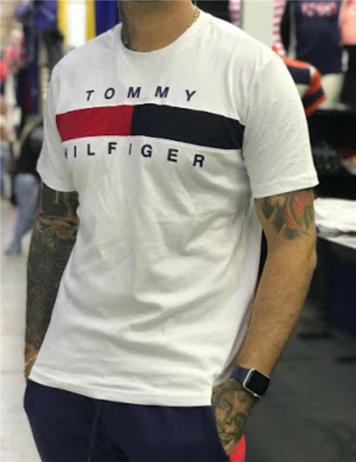 Camiseta Tommy Hilfiger Logo (Branco, P)