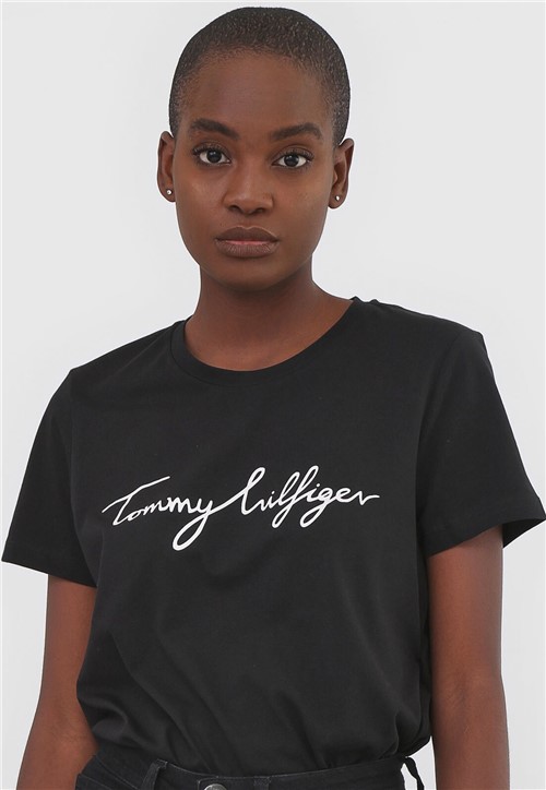 Camiseta Tommy Hilfiger Logo Preta