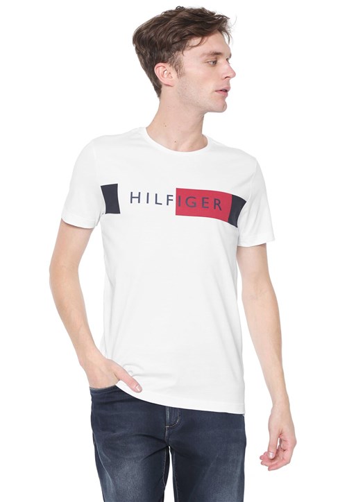 Camiseta Tommy Hilfiger Stripe Branca