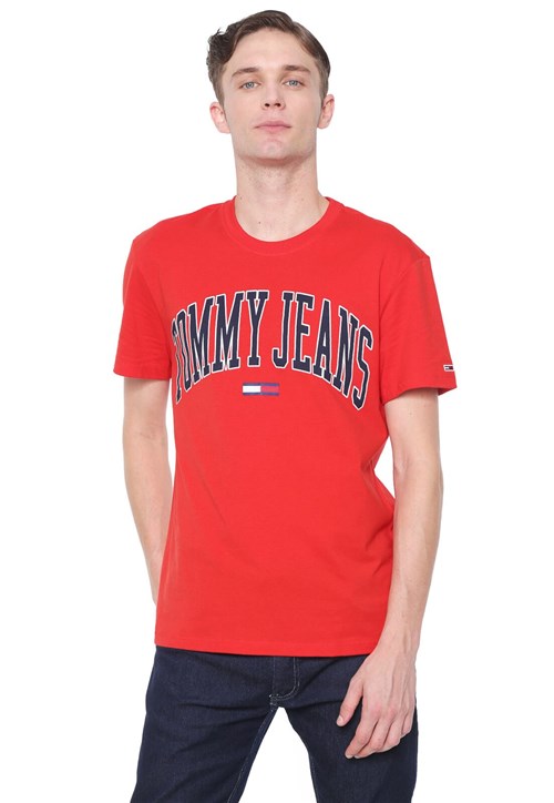 Camiseta Tommy Jeans Collegiate Logo Vermelha