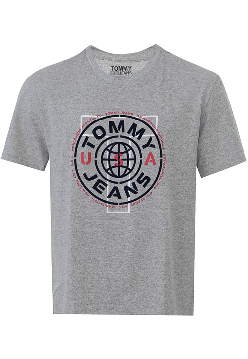 Camiseta Tommy Jeans Lettering Cinza