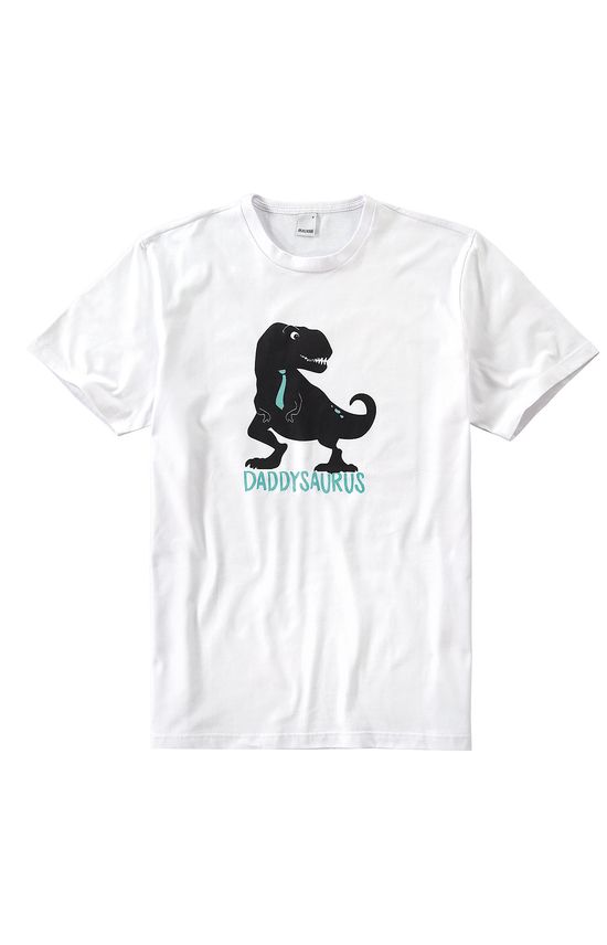 Camiseta Tradicional Daddysaurus Masculina Malwee Branco - P