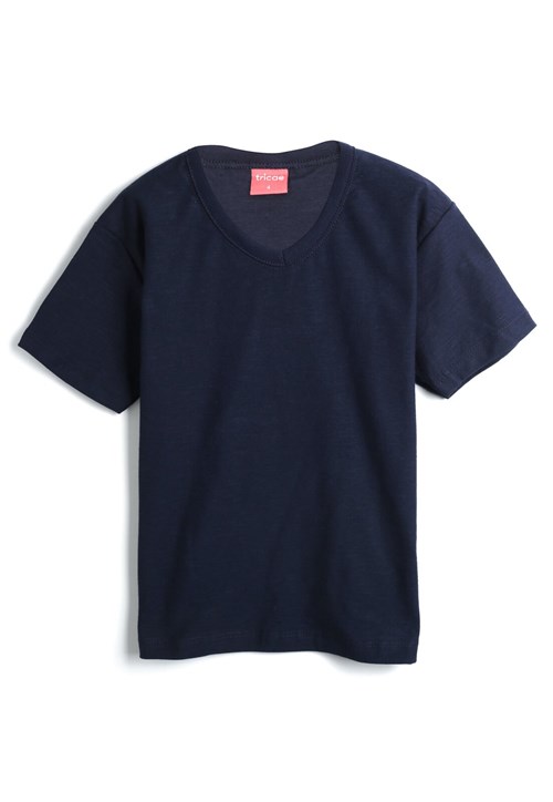 Camiseta Tricae Menino Lisa Azul-Marinho