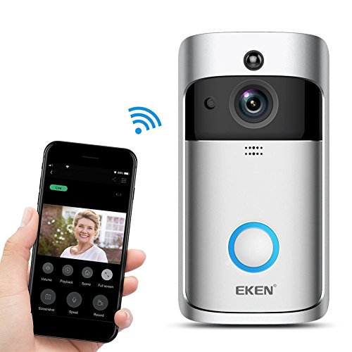 Campainha de Vídeo Câmera Eken Doorbell 2 HD 720p Wifi Tempo Real Smartphone Áudio Visão Noturna Pir