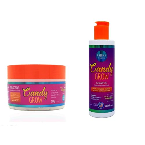 Candy Grow Shampoo 200ml e Máscara de Crescimento Capilar 200g - Phinna
