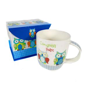 Caneca 320ml Porcelana Coruja - Única