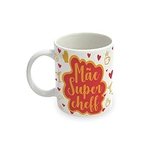 Caneca de Porcelana 300ml - Mãe Super Cheff