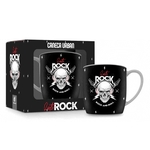 Caneca de Porcelana 360ML - Caveira Lets Rock