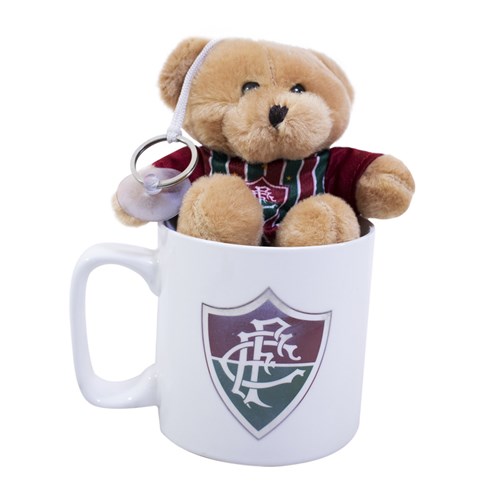 Caneca de Porcelana 370Ml com Urso - Fluminense