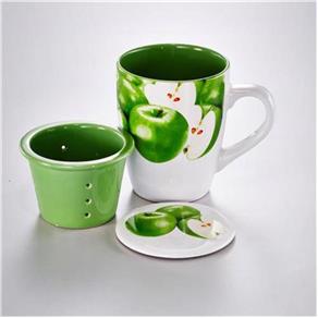 Caneca de Porcelana - com Infusor 330Ml - VERDE