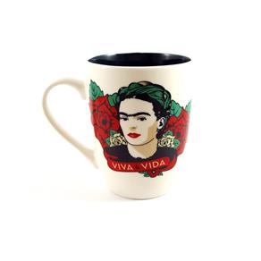 Caneca Frida Kahlo Elegant Viva a Vida 330ml Urban Design - BEGE