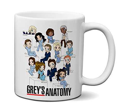 Caneca Grey's Anatomy Personagens em Cartoon