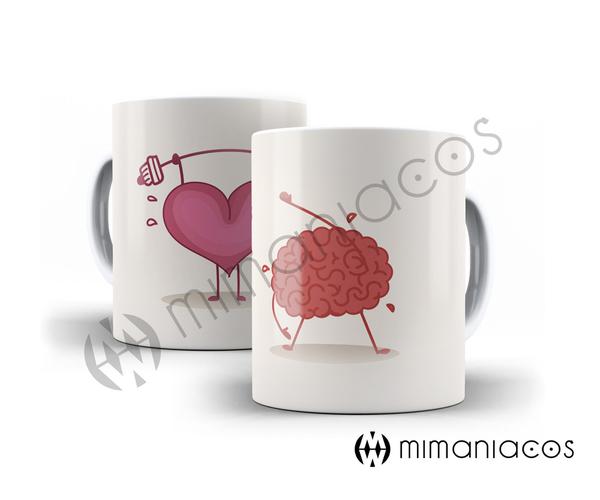 Caneca Porcelana Cérebro X Coração - 001132 - Mimaniacos