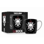 Caneca Porcelana Urban 360ml - Caveira Lets Rock