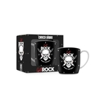 Caneca Porcelana Urban 360ml - Caveira Lets Rock