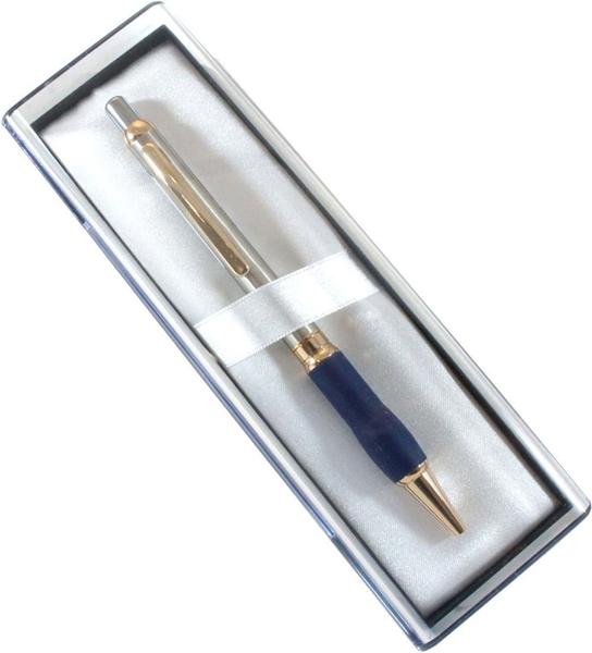 Caneta Esferográfica Retrátil Sterling Grip Azul Detalhe Dourado Ref.B460G-Cgf Pentel