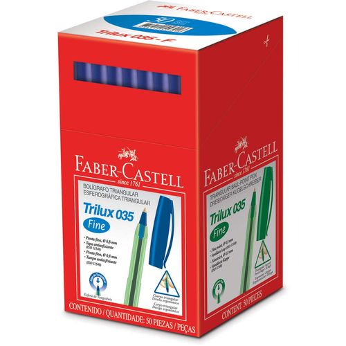 Caneta Esferografica Trilux Ponta Fina Azul Faber-castell
