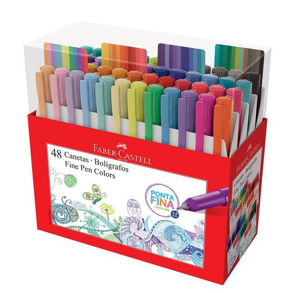 Caneta Faber-Castell Fine Pen 0.4 Colors 48 Cores