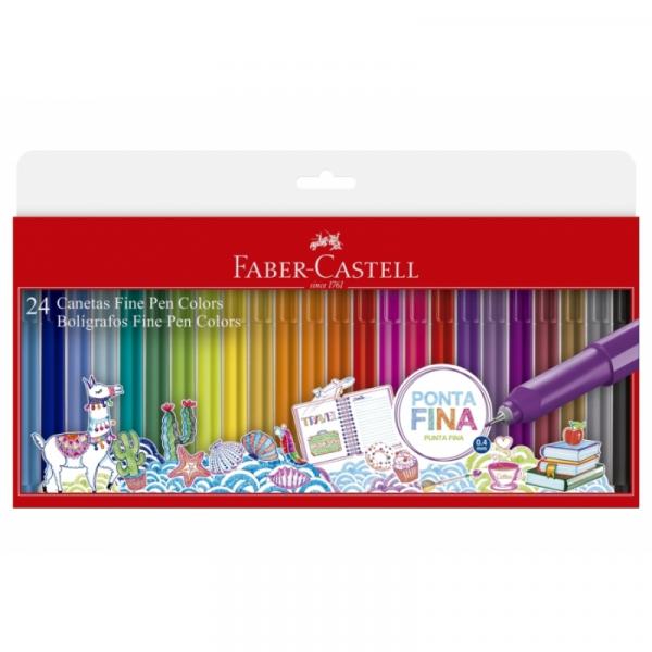 Caneta Fine Pen Colors 0.4mm com 24 Cores - Faber Castell - Faber-castell