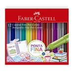 Caneta Fine Pen Colors 12 Cores Faber-castell