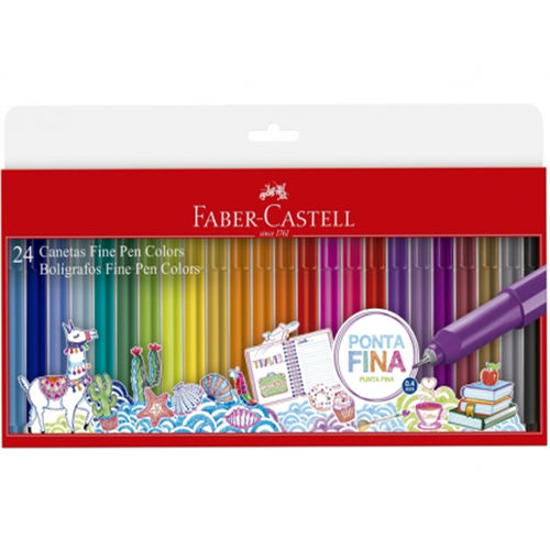 Caneta Fine Pen Colors 24 Cores - Faber-castell