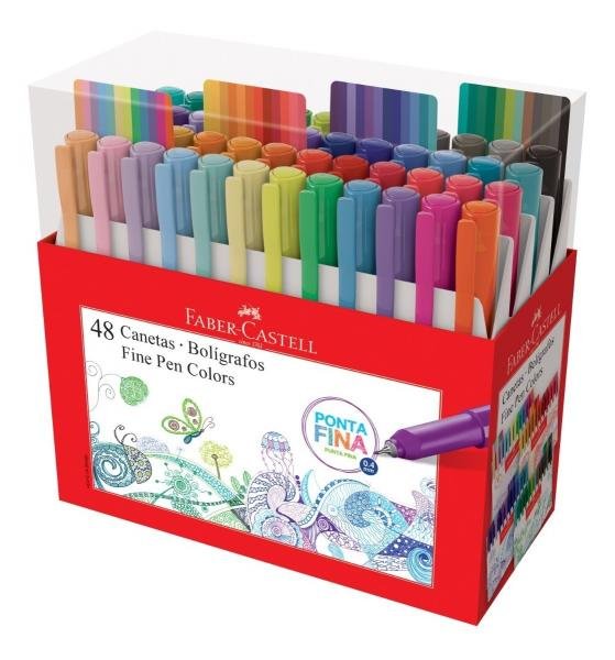 Caneta Fine Pen Colors 48 Cores Faber Castell