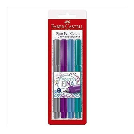 Caneta Fine Pen Colors Faber Castell - com 4 Cores - Faber-Castell