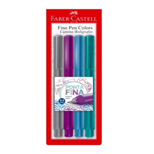Caneta Finepen 4 Cores 0.4mm Faber Castell