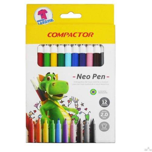 Caneta Hidrografica 12 Cores Neo Pen Compactor