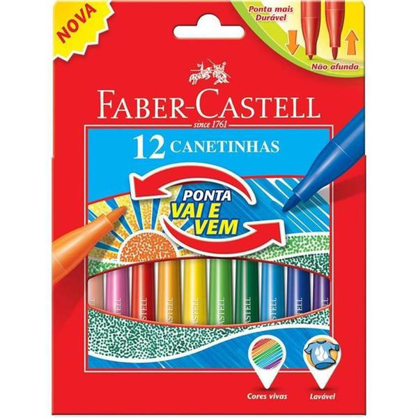 Canetinha 12 Cores Vai e Vem Faber-castell - Faber Castell