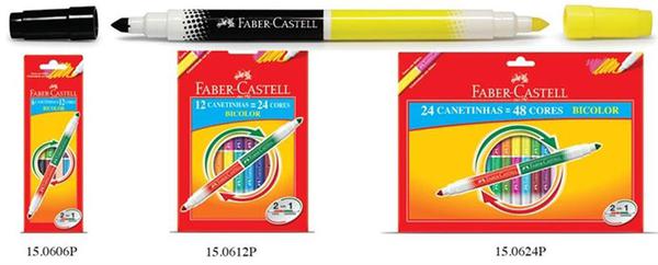 Caneta Hidrográfica 24 Cores Bicolor Faber-castell - Faber Castell