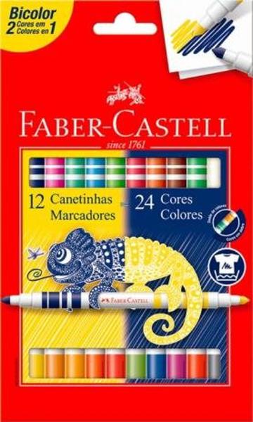 Caneta Hidrografica 24 Cores Bicolor Faber Castell - Faber-Castell