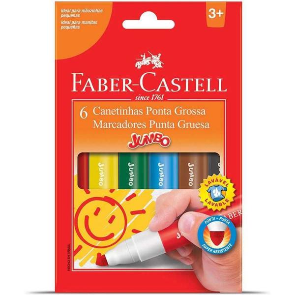 Caneta Hidrográfica 6 Cores Jumbo Faber-castell - Faber Castell