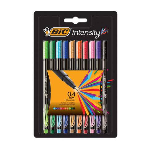 Caneta Hidrográfica Extra Fina Intensity Blister com 10 Unidades Bic