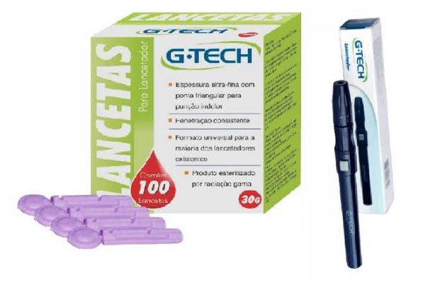 Caneta Lancetadora G-tech Mini + 100 Lancetas G-TECH