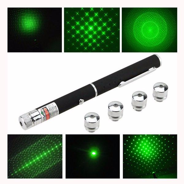 Caneta Laser Pointer Verde 5 Ponteiras de Efeito - Lx