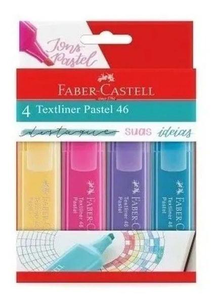 Caneta Marca Texto Pastel com 4 Cores Faber Castell