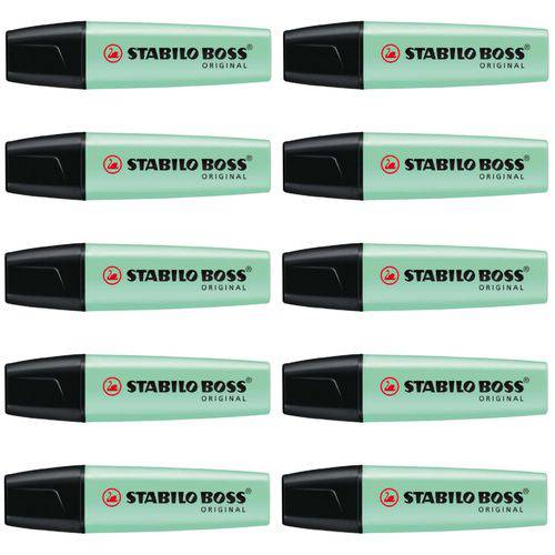 Caneta Marca Texto Stabilo Boss Pastel Verde Sertic 10 Unidades.