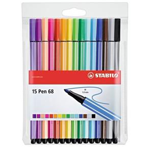 Caneta Stabilo Pen 68 com 15 Cores 6815-1