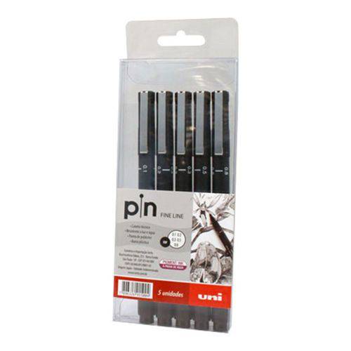 Caneta Uni Pin Fine Line 5 Pontas - Nanquin Mitsubishi Pencil