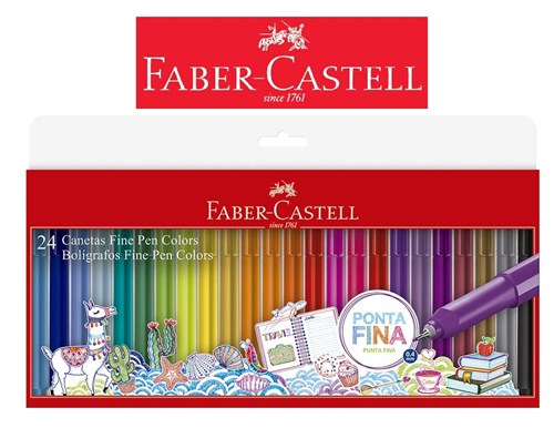 Canetas Fine Pen Colors ES24ZF 24 Unidades Faber Castell