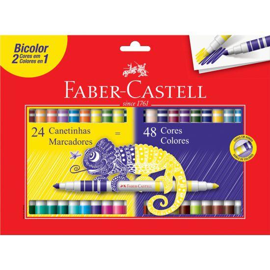 Canetinha Bicolor Faber Castell 48 Cores - Faber-Castell