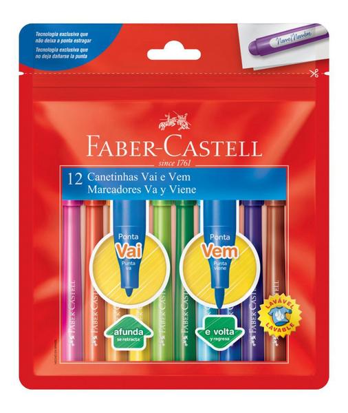 Canetinha Vai e Vem FABER-CASTELL 12 Cores - Faber Castell