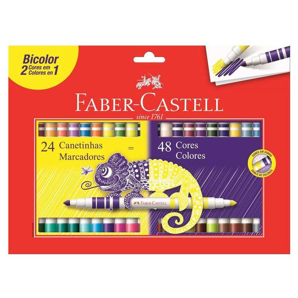 Canetinhas Bicolor - 48 Cores - Faber Castell
