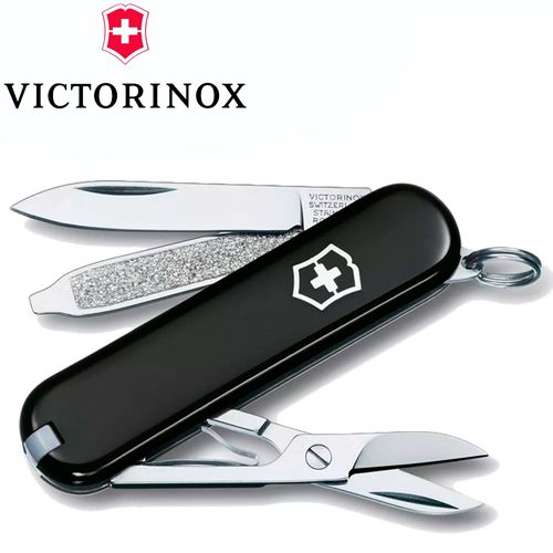 Canivete Inox Multifunção Classic SD Preto 7 Funções - Victorinox