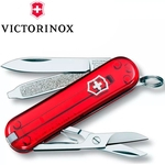 Canivete Inox Multifunção Classic SD Vermelho Translucido 7 Funções - Victorinox